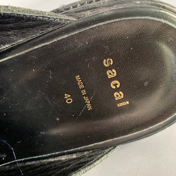 SACAI Size 8 Black Navy Leather Mules Loafers main image 6